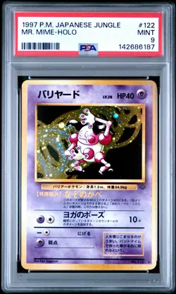 1997 POKEMON JAPANESE JUNGLE #122 MR. MIME-HOLO PSA 9 - Image 1