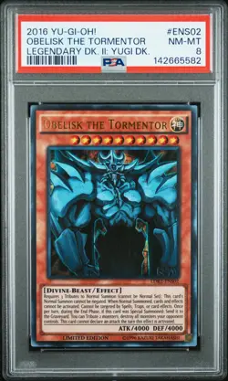 2016 YU-GI-OH! LEGEND DECK II YUGI DECK #ENS02 OBELISK THE TORMENTOR PSA 8 - Image 1