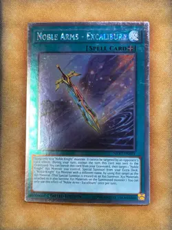 Yugioh Noble Arms - Excaliburn NKRT-EN023 Platinum Rare Limited Edition NM - Image 1