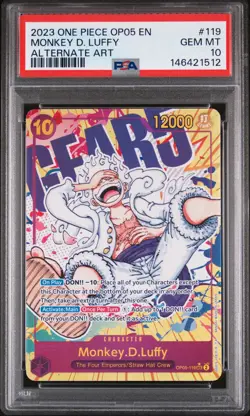 2023 ONE PIECE OP05-AWAKENING OF THE NEW ERA #119 MONKEY D. LUFFY PSA 10 - Image 1