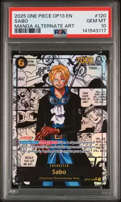 2025 ONE PIECE OP13-CARRYING ON HIS WILL MANGA ALTERNATE ART #120 SABO PSA 10 - Image 1