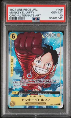 2024 ONE PIECE JAPANESE OP07-500 YEARS IN THE FUTURE #109 MONKEY D. LUFFY PSA 10 - Image 1