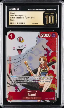 2023 ONE PIECE GIFT COLLECTION RARE #OP01-016 NAMI CGC 10 PRISTINE - Image 1