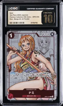 2022 ONE PIECE JPN 25TH ANNIVERSARY MANGA ALT ART #OP01-016 NAMI CGC 10 PRISTINE - Image 1