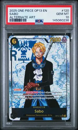 2025 ONE PIECE OP13-CARRYING ON HIS WILL ALTERNATE ART #120 SABO PSA 10 - Image 1
