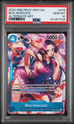 2022 ONE PIECE OP01-ROMANCE DAWN ALTERNATE ART #078 BOA HANCOCK PSA 10 - Image 1