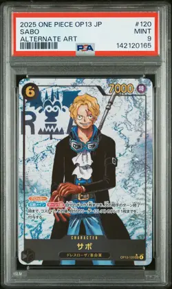 2025 ONE PIECE JAPANESE OP13-CARRYING ON HIS WILL ALTERNATE ART #120 SABO PSA 9 - Image 1