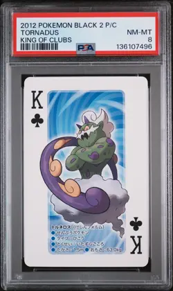 2012 POKEMON BLACK 2 PLAYING CARDS KING OF CLUBS TORNADUS PSA 8 - Image 1