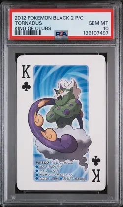 2012 POKEMON BLACK 2 PLAYING CARDS KING OF CLUBS TORNADUS PSA 10 - Image 1