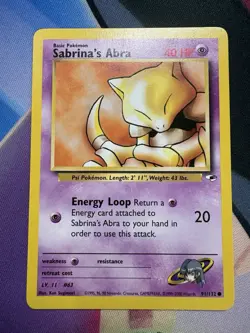 Pokemon TCG Sabrina's Abra Gym Heroes 91/132 Unlimited Common Card Near Mint - Image 1