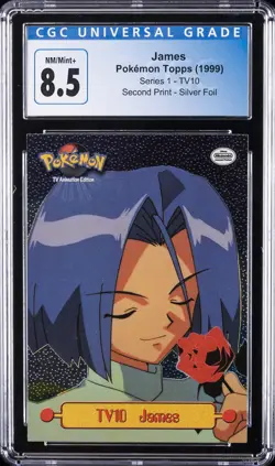 1999 TOPPS POKEMON SERIES 1 CHARACTER CARDS FOIL #TV10 JAMES CGC 8.5 - Image 1