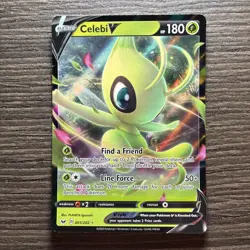 Pokemon TCG Celebi v Sword & Shield Base Set Holo Ultra Rare Card 001/202 - Image 1