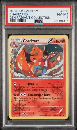 2016 XY Generations Radiant Collection #RC5 Charizard Pokemon TCG PSA 8 Nr Mint - Image 1