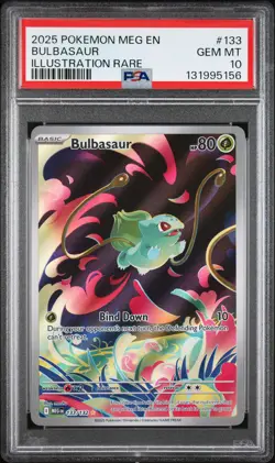 2025 POKEMON MEG EN-MEGA EVOLUTION ILLUSTRATION RARE #133 BULBASAUR PSA 10 - Image 1
