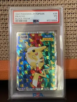 Pokemon Pikachu Topsun 1997 Block Prism #25 PSA 3 Japanese - Image 1