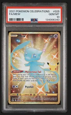 2021 POKEMON CELEBRATIONS #025 FULL ART/MEW PSA 10 - Image 1