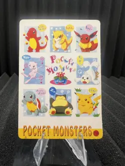 Pokemon Vintage Pocket Monsters Vending HOLO Prism Sticker Bandai 1999 Nintendo - Image 2