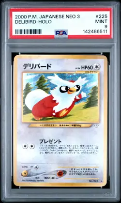 2000 POKEMON JAPANESE NEO 3 #225 DELIBIRD-HOLO PSA 9 - Image 1