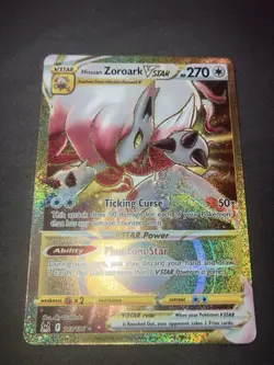 Pokemon TCG Hisuian Zoroark VSTAR 213/196 Lost Origin Secret Rare Gold Holo NM - Image 2