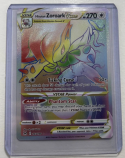 Pokemon SWSH Lost Origin Hisuian Zoroark VSTAR 203/196 Holo Secret Rainbow Rare - Image 1