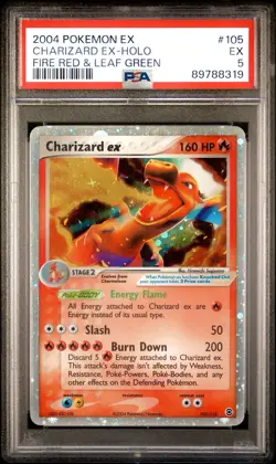 2004 POKEMON EX FIRE RED & LEAF GREEN #105/112 CHARIZARD EX-HOLO PSA 5 - Image 1