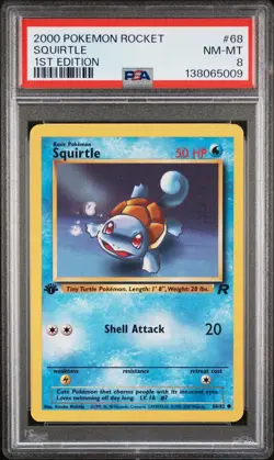 2000 Pokemon Rocket Squirtle #68 1st Edition PSA 8 NM MINT - Image 1