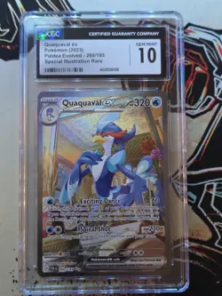 CGC GM MT 10 - Quaquaval ex 260/193 Sv02: Paldea Evolved Holo - Pokemon 2023 - Image 1