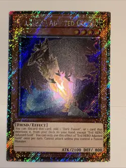 Yugioh! Evil HERO Adusted Gold - RA04-EN029 - Platinum Secret Rare - 1st Edition - Image 1