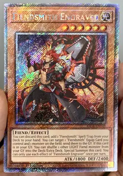 Yugioh Fiendsmith Engraver RA04-EN049 Platinum Secret Rare 1st Ed NM w/Tracking - Image 1