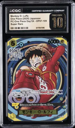 2024 ONE PIECE PC: ONE PIECE DAY '24 JPN MONKEY D. LUFFY CGC 10 PRISTINE - Image 1