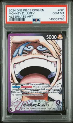 2024 ONE PIECE OP09-EMPERORS IN THE NEW WORLD ALT ART #061 MONKEY D LUFFY PSA 10 - Image 1