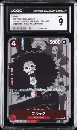 2022 ONE PIECE JAPANESE PREMIUM COLLECTION MANGA ALT ART #OP01-022 BROOK CGC 9 - Image 1