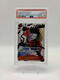 PSA 10 - Monkey D. Luffy ST01-012 3rd Anniversary WINNER Stamped Promo One Piece - Image 1