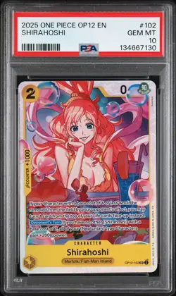 2025 ONE PIECE OP12-LEGACY OF THE MASTER #102 SHIRAHOSHI PSA 10 - Image 1
