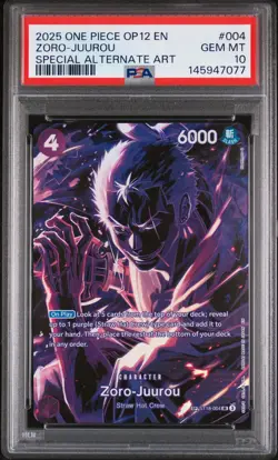2025 ONE PIECE OP12-LEGACY OF THE MASTER #004 ZORO-JUUROU PSA 10 - Image 1