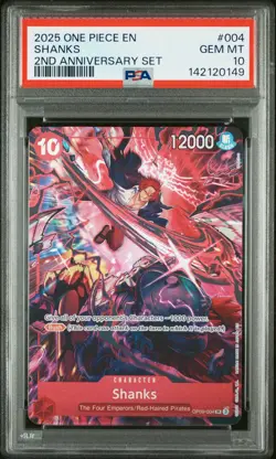 2025 ONE PIECE ENGLISH VERSION 2ND ANNIVERSARY SET #004 SHANKS PSA 10 - Image 1
