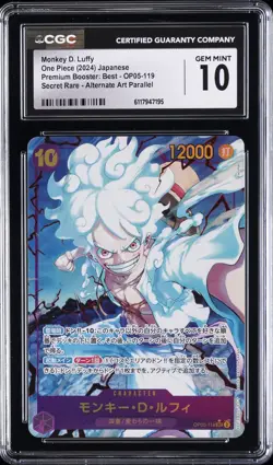 2024 ONE PIECE PREMIUM BOOSTER: BEST JAPANESE #OP05-119 MONKEY D. LUFFY CGC 10 - Image 1
