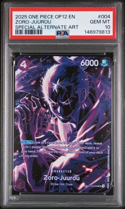 2025 ONE PIECE OP12-LEGACY OF THE MASTER #004 ZORO-JUUROU PSA 10 - Image 1