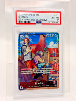 2025 One Piece EN Shanks Promos PSA Magazine Exclusive #001 PSA 10 - Fresh Cert - Image 1