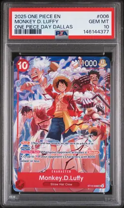 2025 ONE PIECE PROMOS ONE PIECE DAY DALLAS #006 MONKEY D. LUFFY PSA 10 - Image 1