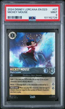 2024 DISNEY LORCANA EN D23-D23 EXPO PROMO MICKEY MOUSE - PLAYFUL SORCERER PSA 9 - Image 1