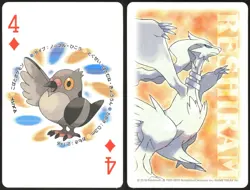 PIDOVE 4 OF DIAMONDS BLACK WHITE POKER CARD POKEMON JAPANESE 1996 - Image 1