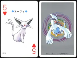 ESPEON NO. 196 5 OF HEARTS POKEMON SILVER POKER CARD JAPANESE 2004 - Image 1