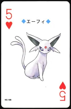 ESPEON NO. 196 5 OF HEARTS POKEMON SILVER POKER CARD JAPANESE 2004 - Image 2
