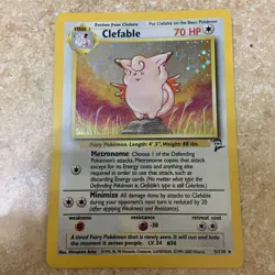 Pokemon TCG Clefable Base Set 2 Holo Unlimited Rare Card 5/130 LP + - Image 1