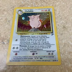 Pokemon TCG Clefable Base Set 2 Holo Unlimited Rare Card 5/130 LP + - Image 2