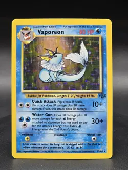 Pokemon TCG Vaporeon Jungle Base Set Holo Card 12/64 1999 WOTC Vintage - Image 1