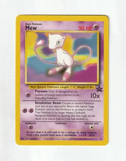 Mew 8 Black Star Movie Promo Stamped Non Holo WOTC TCG 1999 Pokemon Card - Image 1