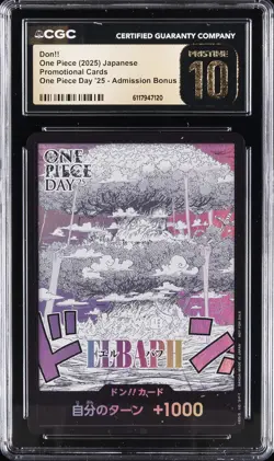 2025 ONE PIECE PROMO CARDS JAPANESE ONE PIECE DAY '25 DON!! CGC 10 PRISTINE - Image 1