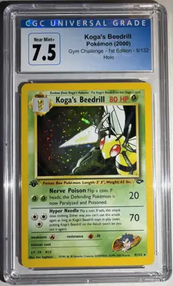 CGC 7.5 Koga’s Beedrill 2000 Gym Challenge 9/132 Holo Pokemon Card - Old Label - Image 1